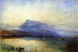 Famous Blue Paintings - The Blue Rigi Lake of Lucerne Sunrise